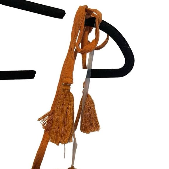 Main Strip- Women’s Golden Mustard Maggie Festival Smocked Jumpsuit Wide Leg, Lg - Picture 6 of 16